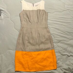 EUC Banana Republic fully lined 100% linen Color Block Dress size 2